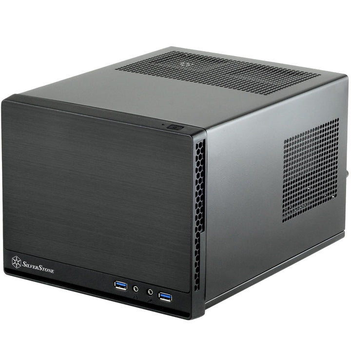 SilverStone SST-SG13B-Q - Sugo Mini-ITX kompaktes Cube Gehäuse, Plastik-Frontblende mit Faux-Alumini