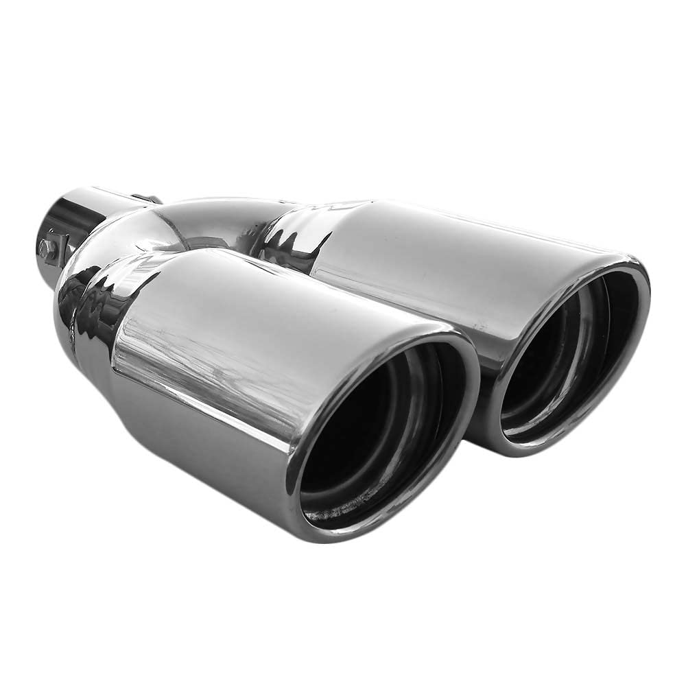 Auspuffblende Doppelrohr Endrohr Edelstahl Auto Endrohrblenden Auspuffendrohr Auspuffrohr Tuning Uni