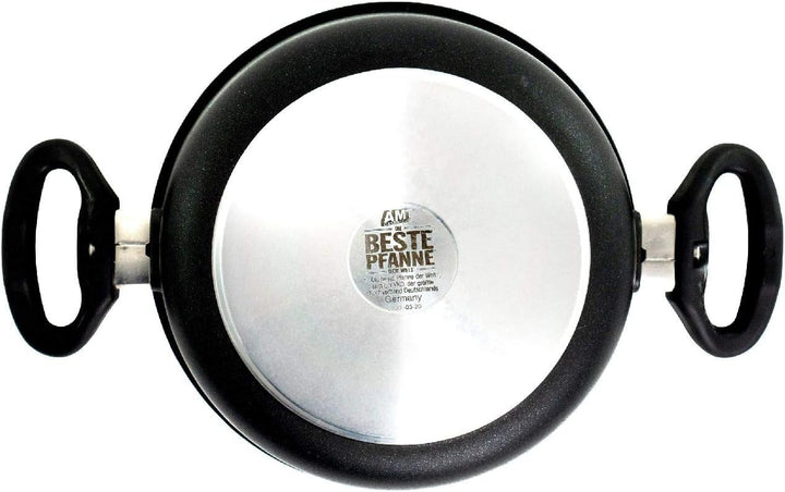 AMT Gastroguss Schmortopf, Ø 20 cm, 8 cm hoch, mit zwei Seitengriffen, backofenfest, Aluguss (Alumin