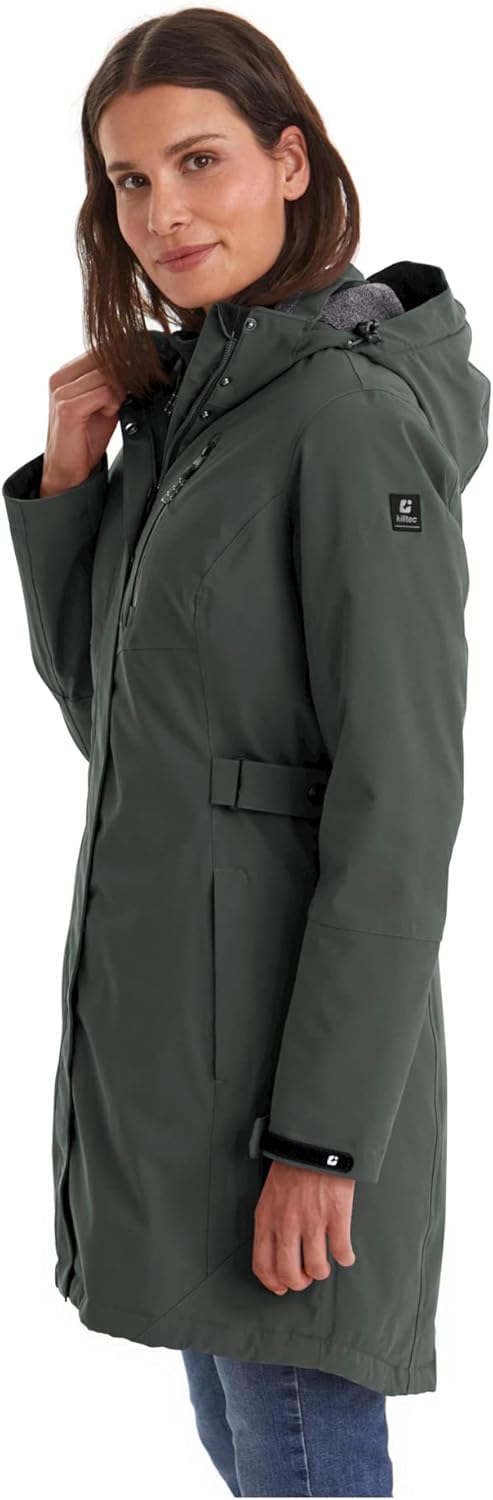 Killtec Damen Kow 165 Wmn Prk Funktionsparka/Parka mit abzippbarer Kapuze 40 dunkel blaugrün, 40 dun