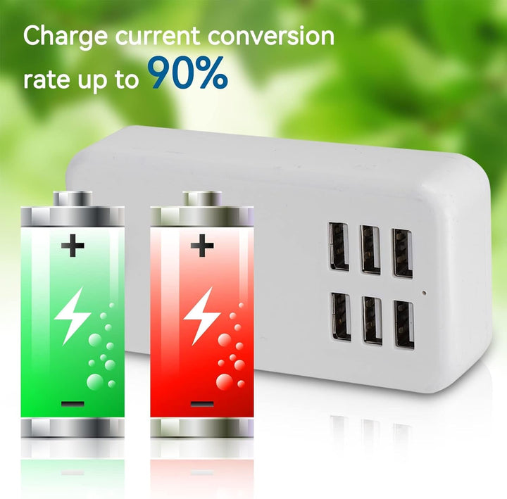 USB Ladestation, 30W 2A 100-240V USB Ladehub mit 6 Anschlüssen USB Ladeanschlüsse Überhitzungsschutz