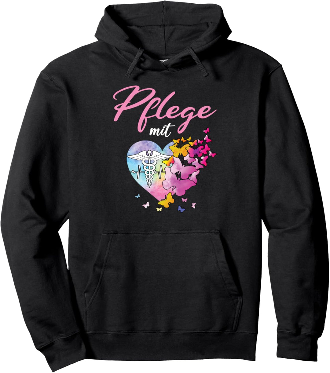 Pflege Mit Herz! Engel Pflegekraft Altenheim Altenpflegerin Pullover Hoodie