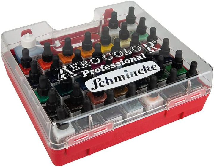Schmincke - AERO COLOR Professional Kunststoff-Koffer, 37 x 28 ml feinst-flüssige Acrylfarben + AERO