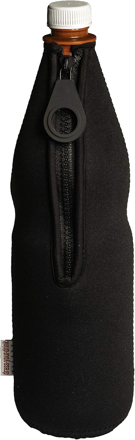 Flaschenkühler 0,7-1,0L für Glas- & PET Flaschen, Neopren, Getränkekühler, (schwarz, 10) Schwarz 10,