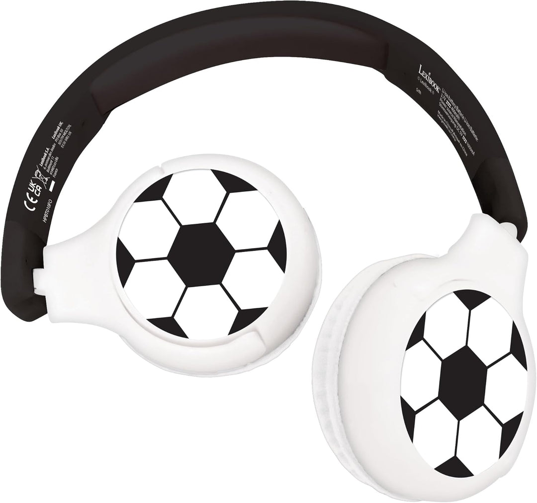 Lexibook - Fussball - 2-in-1 Bluetooth- und kabelgebundene Kopfhörer mit Mikrofon und Steuerungstast