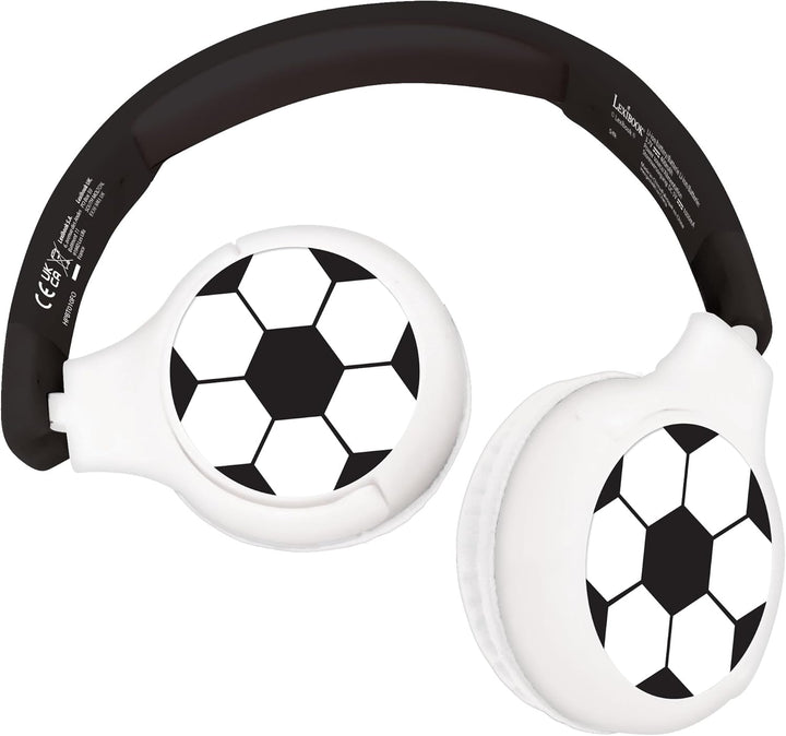 Lexibook - Fussball - 2-in-1 Bluetooth- und kabelgebundene Kopfhörer mit Mikrofon und Steuerungstast