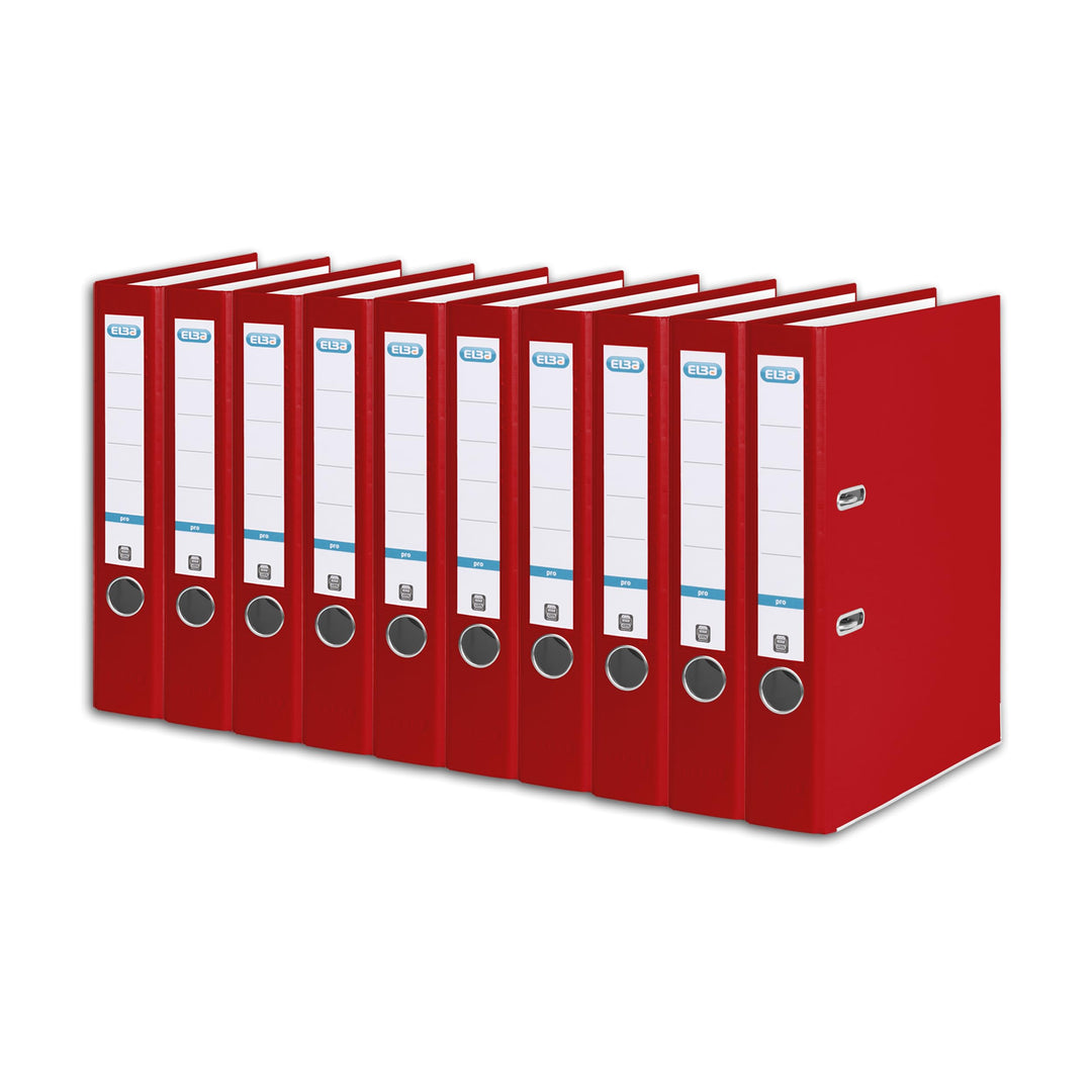 Elba Ordner A4, Smart Pro, 5 cm schmal, Kunststoff aussen, rot, 10 Stück, rot
