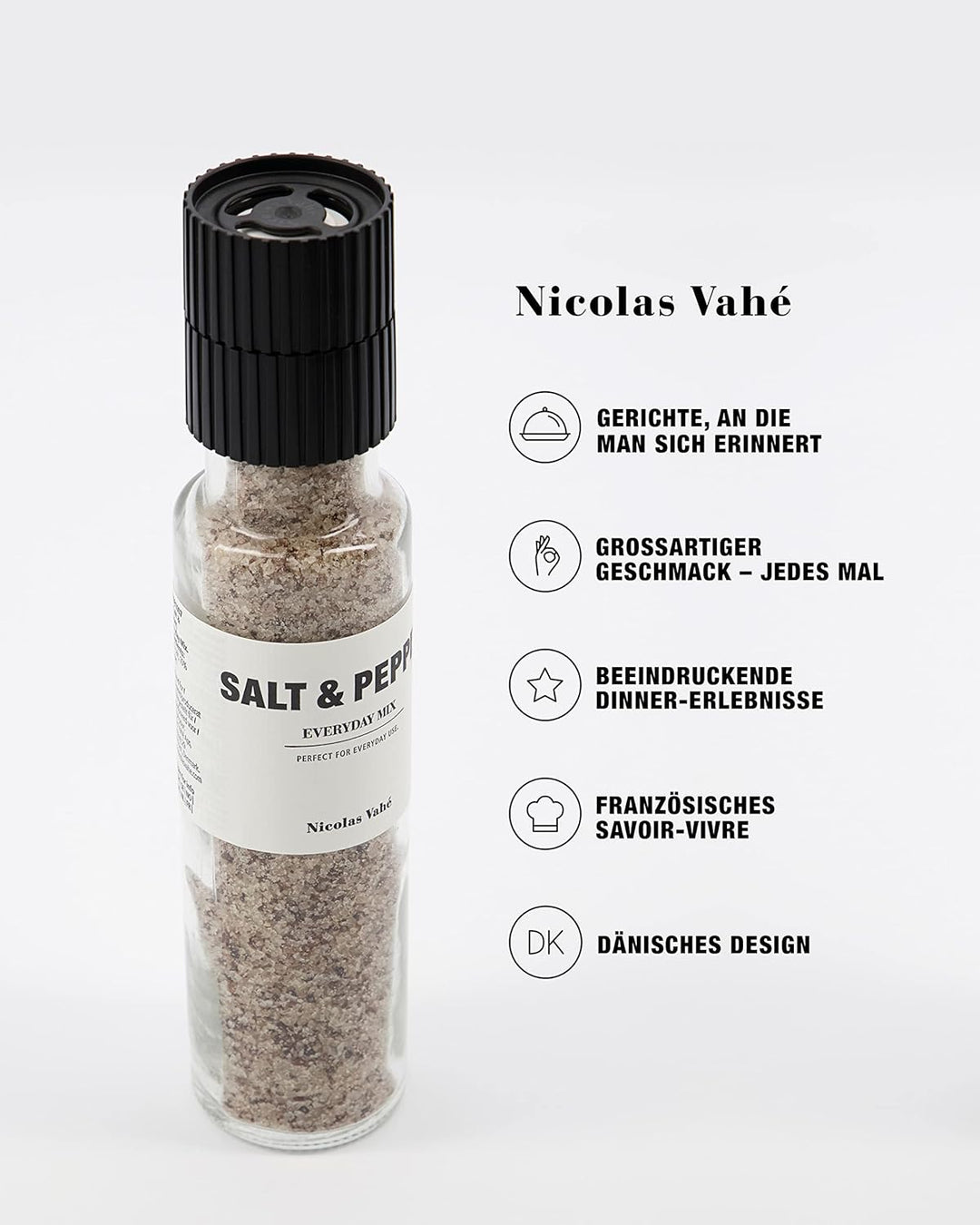 Nicolas Vahe Salz-Pfeffer-Mischung | Salz- & Pfeffermühle aus Keramik | Dänisches Design mit Gourmet