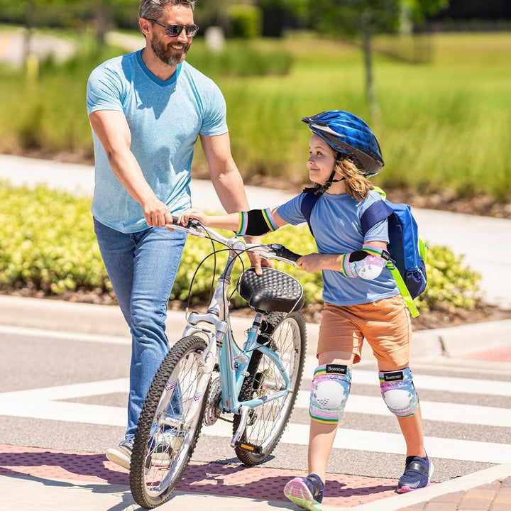 BOSONER Knieschoner Kinder Schoner Inliner Protektoren 6er Set Schützer Inliner Inline Skates Knie U