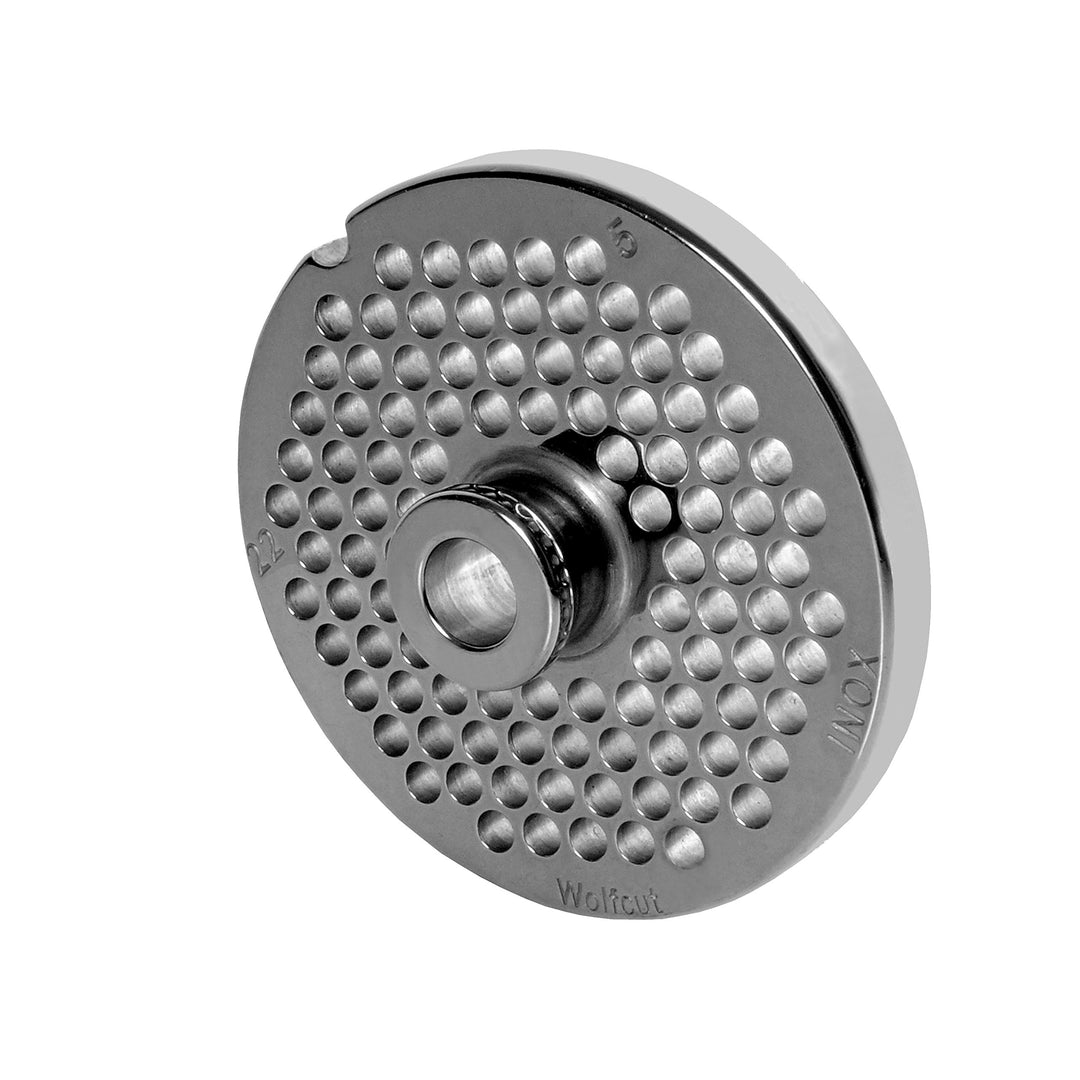 Wolfcut INOX Lochscheiben mit Nabe kompatibel mit Fleischwolf Bizerba FW82T / 22 (5,0 mm), 5,0 mm