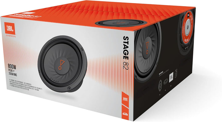 JBL Stage 82 20cm/200mm (8") Auto-HiFi Subwoofer Chassis/Woofer/Lautsprecher Schwarz 800 Watt Maxima
