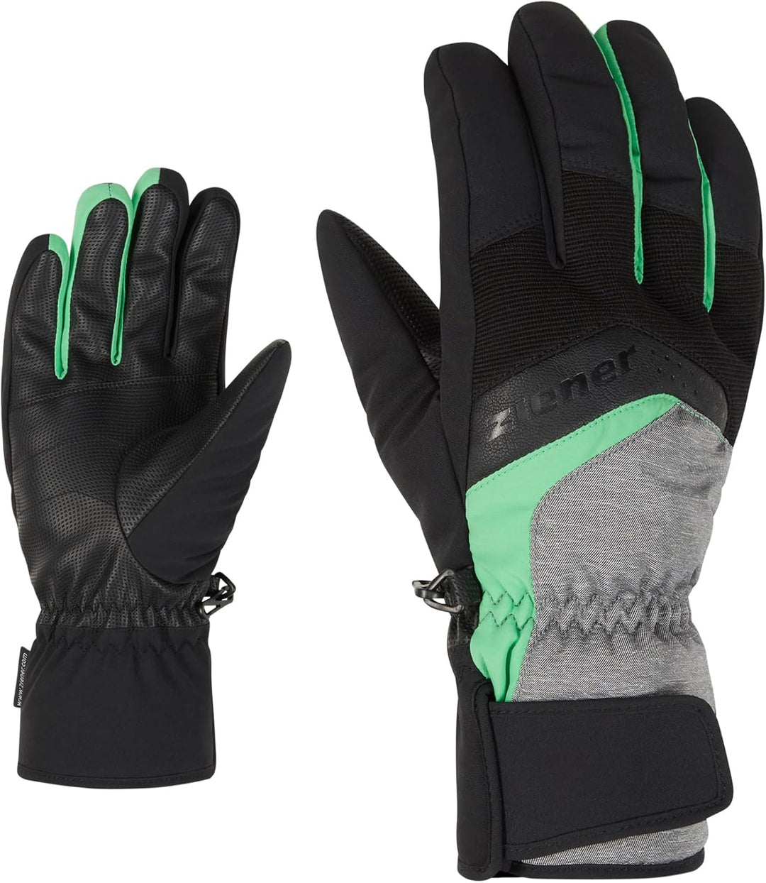 Ziener Herren Gabino Ski-Handschuhe/Wintersport |warm, Atmungsaktiv -822847 dark melange pale green