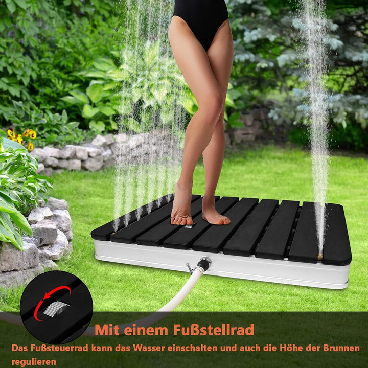 Outdoor Bodendusche Gartendusche Aussendusche rutschfeste Saunadusche Garten Pool Camping Dusche WPC