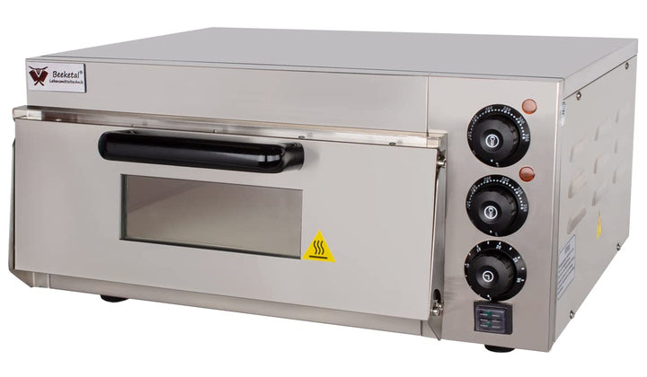 Beeketal 'BPO33-1' Profi Pizzaofen mit 400x400 mm Schamottstein Backfläche, Gastro Steinbackofen für