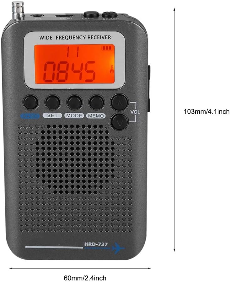 VHF Airband Radio, Bewinner Tragbarer Flugzeugband-Funkempfänger VHF Tragbarer Full-Band Radio Recor
