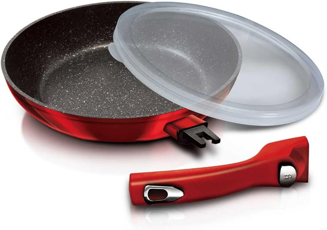Berlinger Haus - BH/7053-5 PCS Frypan -Set mit abnehmbarem Griff, Ausgabe der Burgundy Metallic Line