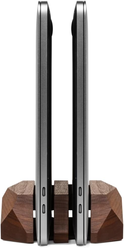 Oakywood Dual Laptop Vertical Stand, Naturholz, für Geräte bis 2 cm Dicke, kompatibel mit Allen MacB