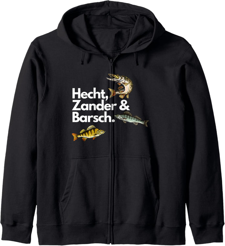 Hecht Zander Barsch Angler Angeln Kapuzenjacke