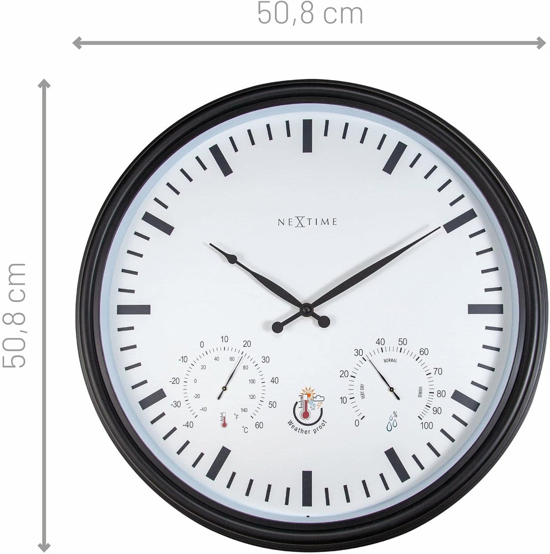 NeXtime 4306ZW Wanduhr, Kunststoff, Schwarz, 50.8cm