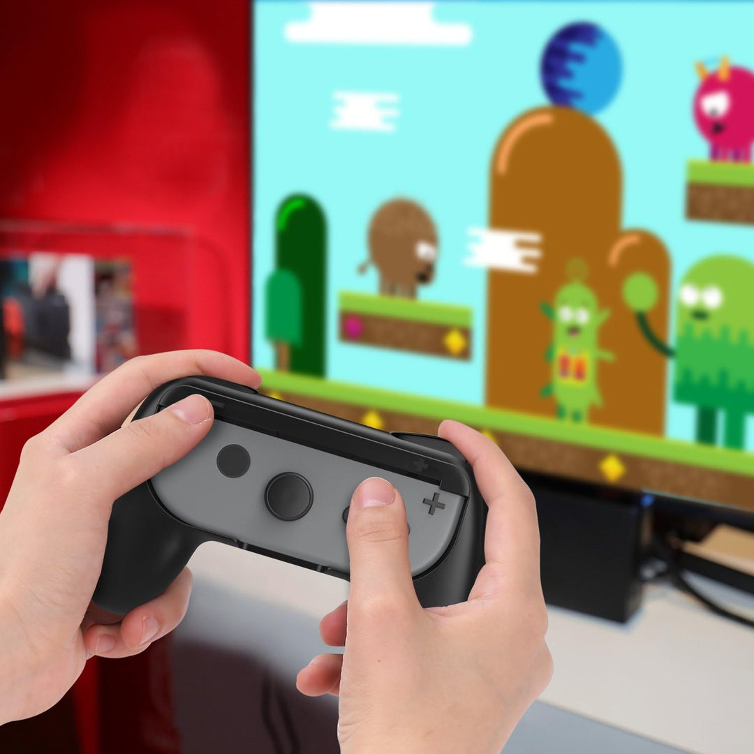 MoKo Switch Joy Con Grip Kompatibel mit Nintendo Switch/Switch OLED Modell, [2 Stück] Griff Halterun