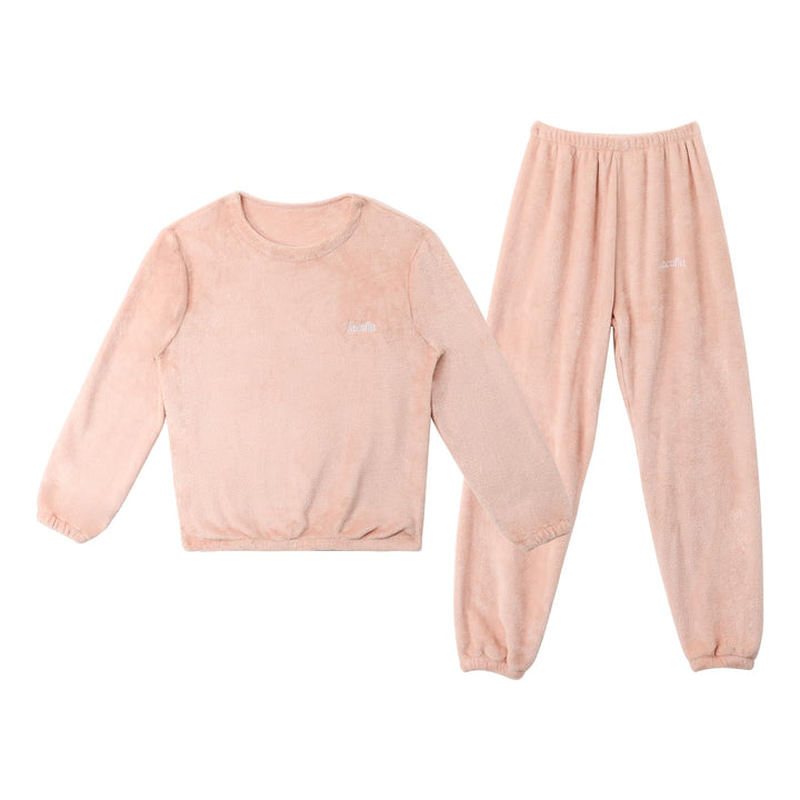 LACOFIA Kinder Jungen Mädchen Schlafanzüge Warme Polar Fleece Pyjama Set Kleinkind Winter Langarm Ha