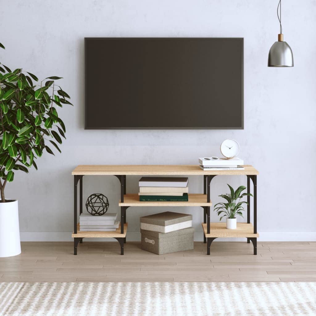 Tidyard TV Schrank mit 3 Ablagen Versehen Lowboard Fernsehtisch Fernsehschrank TV Möbel Holzwerkstof