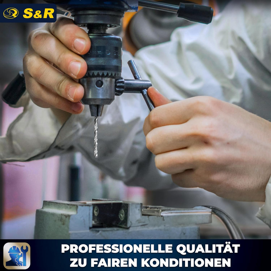 S&amp;R Metallbohrer-Set 25 teilig, ø 1-13 mm, 118° Spitzenwinkel, GM-Serie, HSS-Stahl, Industrie-Qualit