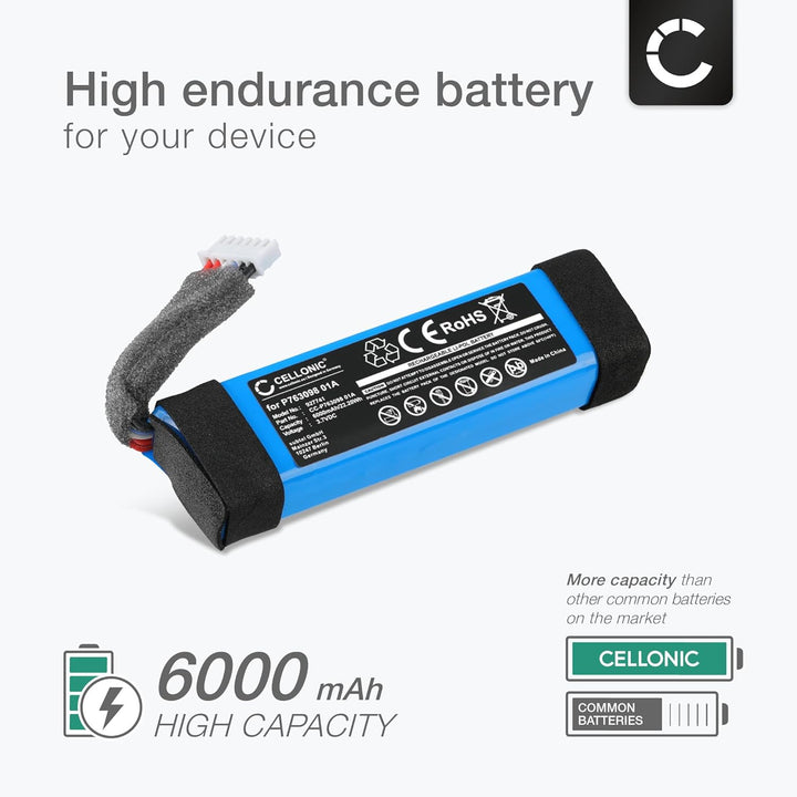 CELLONIC, Lautsprecherakku kompatibel mit JBL Link 20 (6000mAh, 3.7V) Ersatzakku P763098 01A