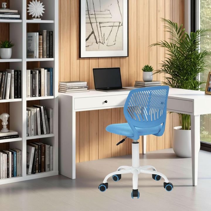FurnitureR Home Office Stuhl, ergonomischer höhenverstellbarer Drehstuhl mit Rollen, moderner Comput