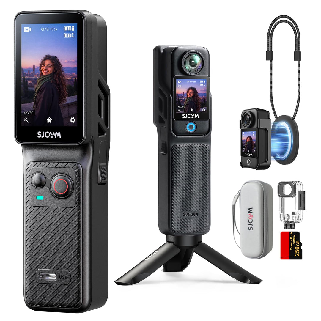 SJCAM C400 Vlogging Camera 4K Videokamera,256GB,7 Stunden Akku und 6 Achsen Bildstabilisierung,Vlog