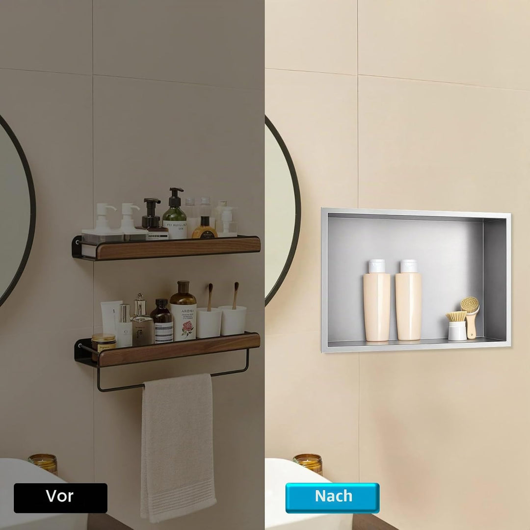 Wandnische Dusche,Wandnische Dusche Edelstahl,Wandnische Einzelregal Lagerung,Duschnische 30 * 45 *