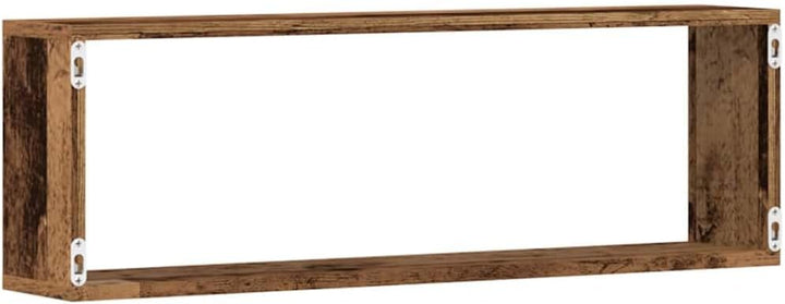 vidaXL Wandregal mit Regal 2 pcs Altholz 80 x 15 x 26 cm Holzwerkstoff, Moderne rechteckige Wandrega
