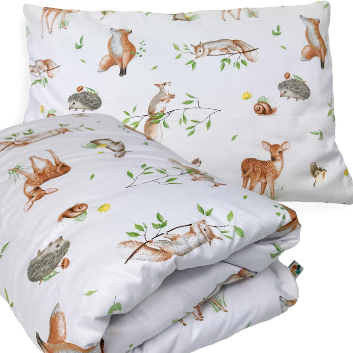 Kinderbettwäsche 90x120 + 40x60 | 100% Baumwolle Weiche &amp; Farbenfrohe Bettwäsche für Babys | Mädchen
