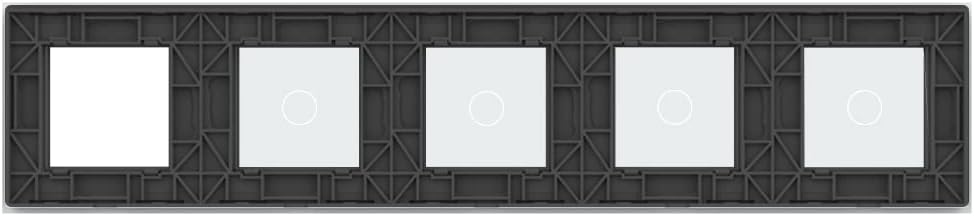 LIVOLO Nur Glasblende 5 Fach für Lichtschalter und Steckdose VL-C7-C1/C1/C1/C1/SR-11 Weiss