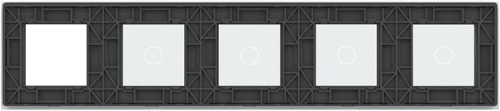 LIVOLO Nur Glasblende 5 Fach für Lichtschalter und Steckdose VL-C7-C1/C1/C1/C1/SR-11 Weiss