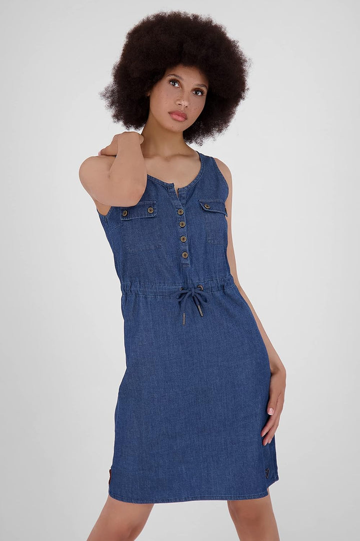 ALIFE and Kickin DorisAK DNM Dress Damen Sommerkleid, Jeanskleid, Kleid XL Dark Denim, XL Dark Denim
