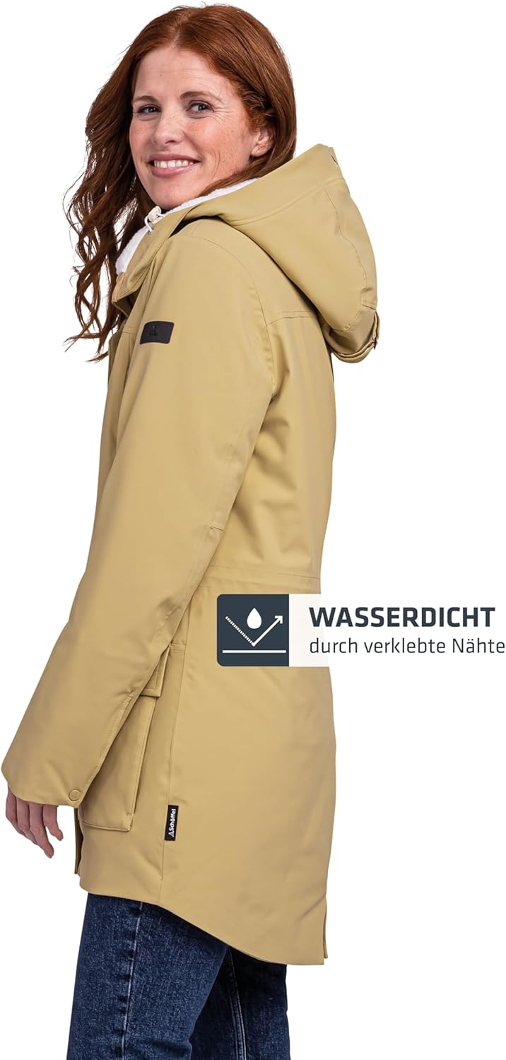 Schöffel Damen Ins. Parka Rotterdam L Mantel, Sand Drift, 36