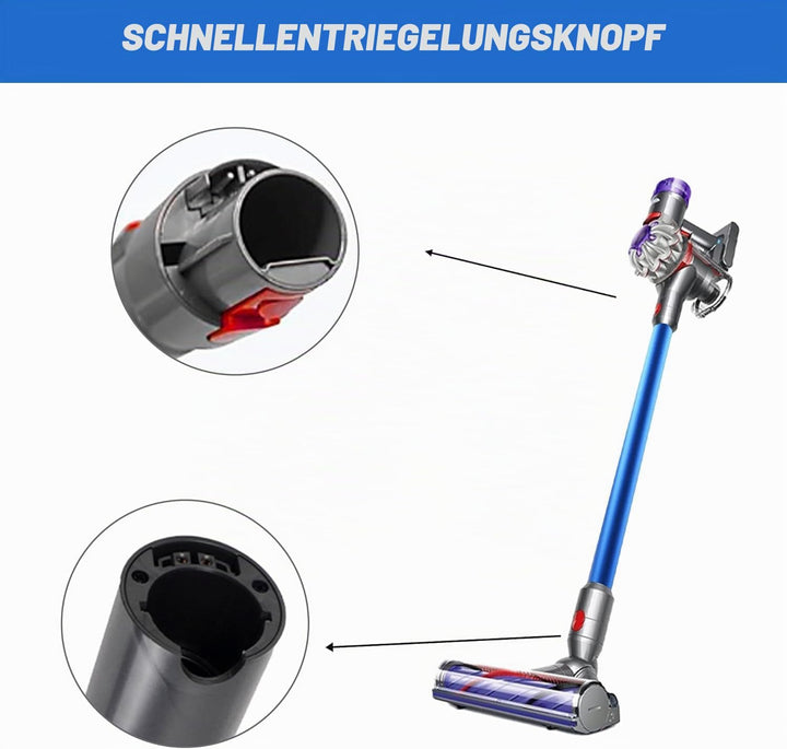 Schnellspanner Verlängerungsrohr kompatibel mit Dyson V7 V8 V10 V11 V15 – 72cm Ersatz Teleskoprohr A