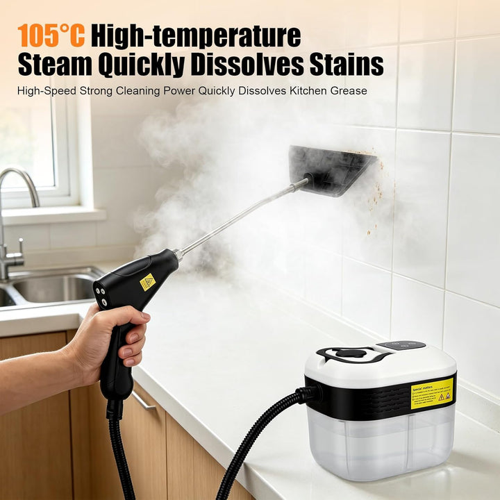 2500W Handheld-Dampfreiniger, 4,5 Bar Druck, 1500ml Wassertank, 6 verstellbare Dampfstufen, 15s Aufh