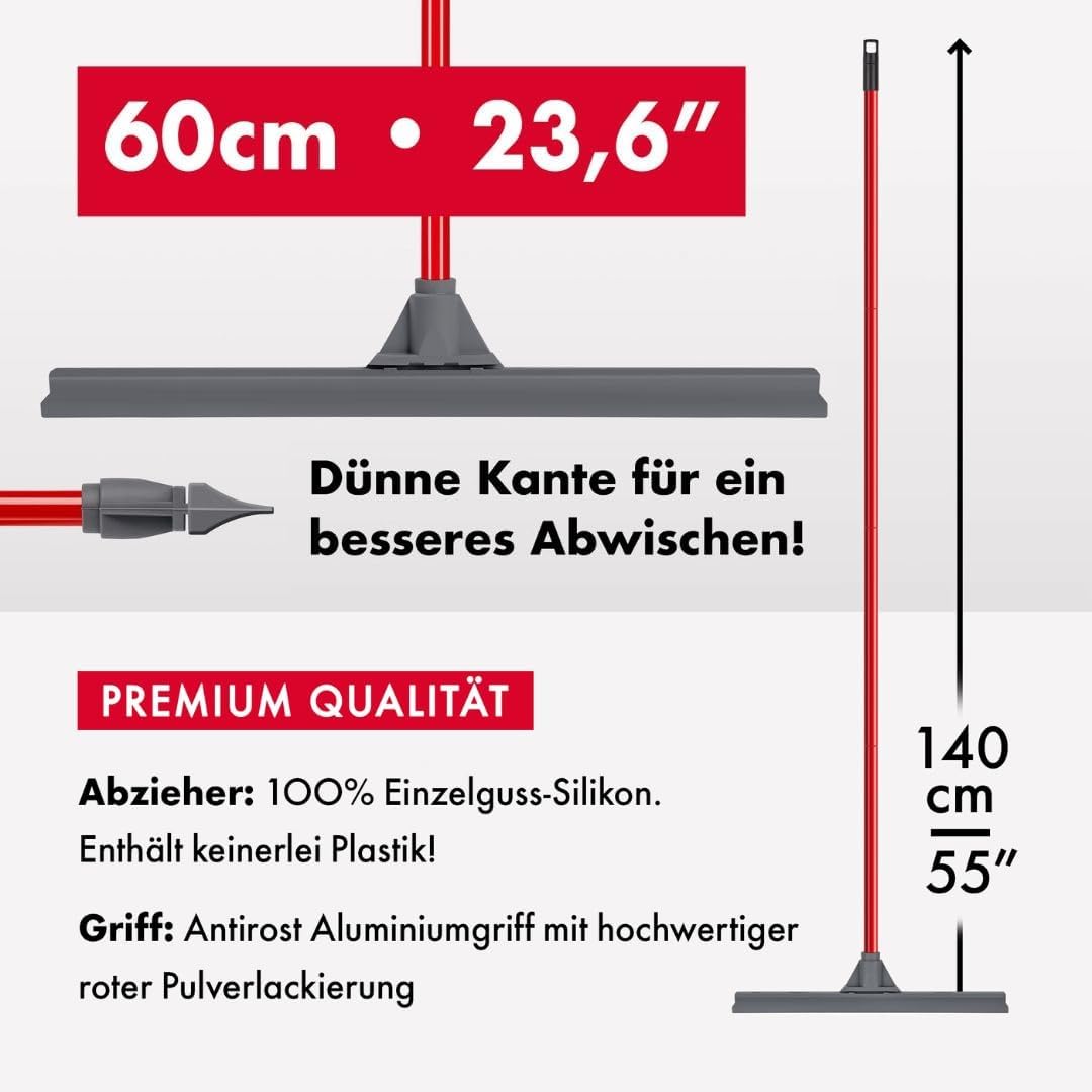 Tyroler Bright Tools Wasserabzieher/Wasserschieber mit extra langlebigem und extra breitem 60cm Silk
