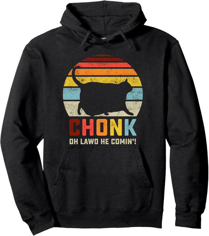 Chonk Katze Skala Meme Lustige Retro Stil Vintage Katzen Pullover Hoodie