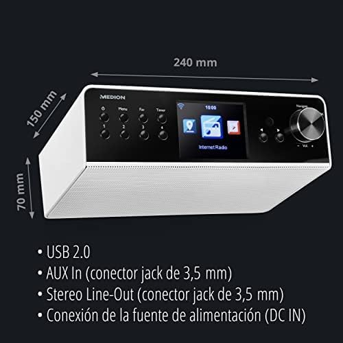 MEDION P85063 Internet Küchenradio mit DAB+ (Unterbauradio, WLAN, UKW, Spotify Connect, DLNA-/UPnP,