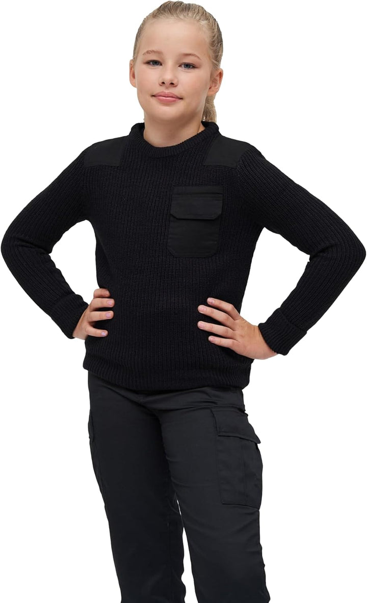 Brandit Kids BW Pullover, Grössen 122 bis 176, 122-128 Schwarz