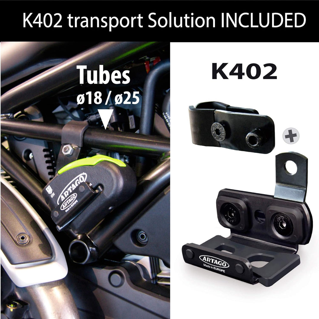ARTAGO 30X5 Pack Bremsscheibenschloss mit Alarm 120db Hohe Sicherheit + Halterung für Ducati Monster