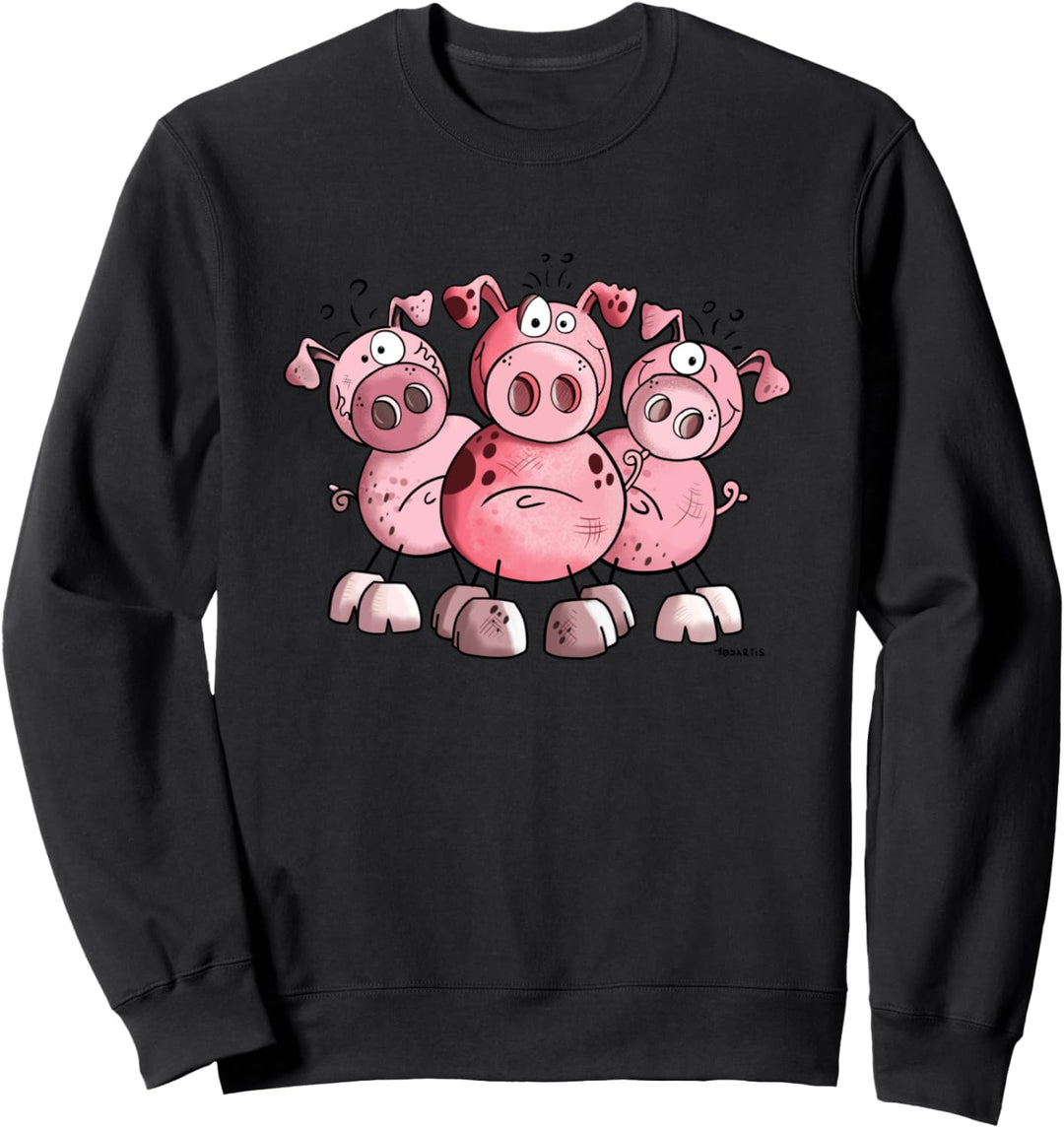 Happy Schweine Trio I Schwein Tiermotiv I Fun Schweinchen Sweatshirt