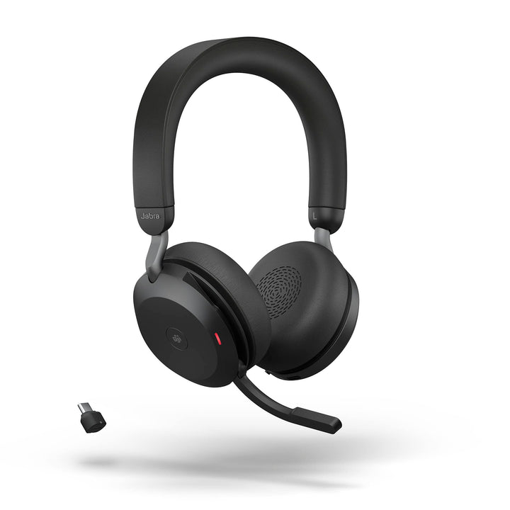 Jabra Evolve2 75 Wireless PC Headset with 8-Microphone Technology - Dual Foam Stereo Headphones with