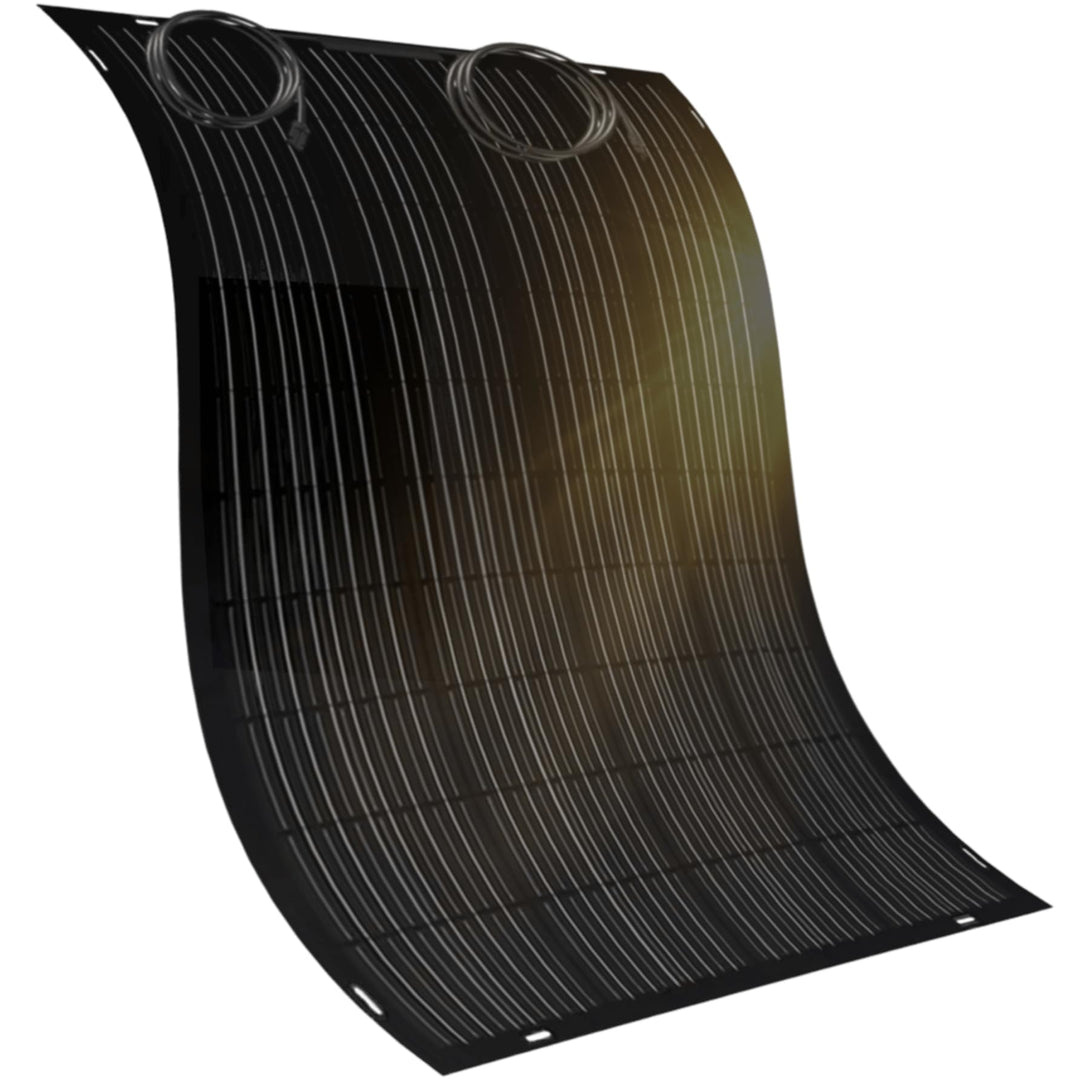doitBau flexibles Solarmodul 200 W Full-Black mit Rückbox – ultradünn 2 mm, 1,9 kg – 1352 × 770 mm f