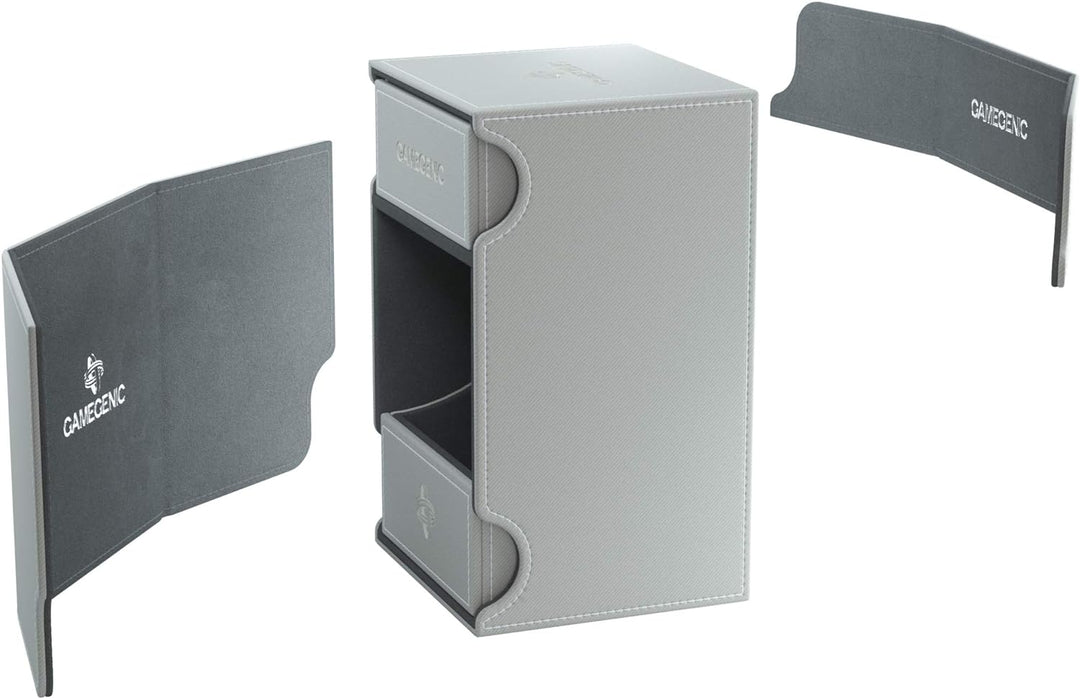 Gamegenic Watchtower 100-Card Convertible Deck Box, White Weiss, Weiss