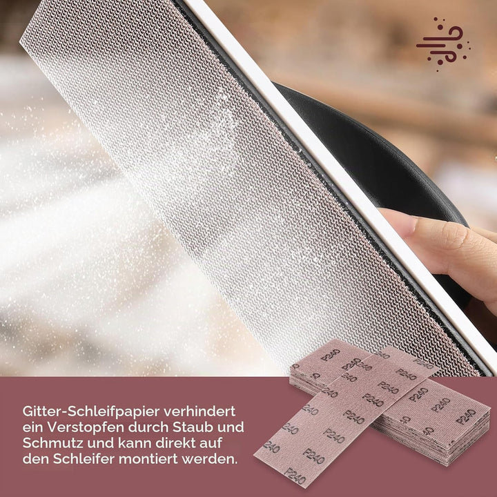 Sruhrak Netz Schleifstreifen 80 x 230mm，25 Stück Profi-Schleifgitter mit P180 Körnung, für Handschli