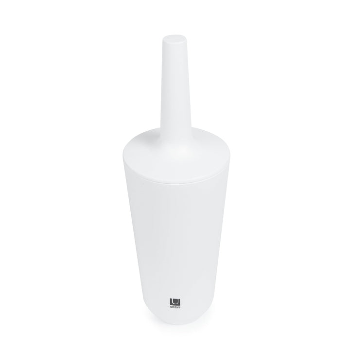 Umbra 1004478-660 Corsa Toilet Brush, WC-Büstenhalter aus Keramik, Weiss Toilettenbürstenhalter Weis